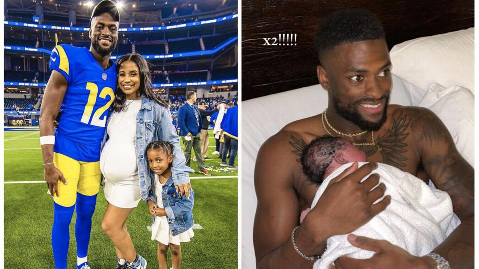 Rams player Van Jefferson welcomes second baby two hours after Super Bowl win