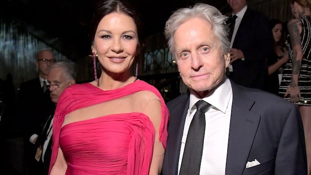 Michael Douglas meets his grandson for the first time