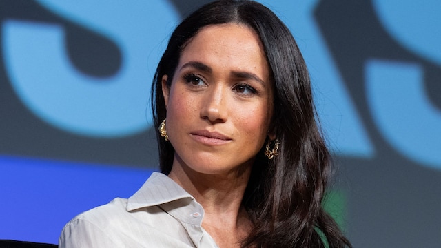 Britain's Meghan, Duchess of Sussex, attends the "Keynote: Breaking Barriers, Shaping Narratives: How Women Lead On and Off the Screen," during the SXSW 2024 Conference and Festivals at the Austin Convention Center on March 8, 2024, in Austin, Texas. (Photo by SUZANNE CORDEIRO / AFP) (Photo by SUZANNE CORDEIRO/AFP via Getty Images)