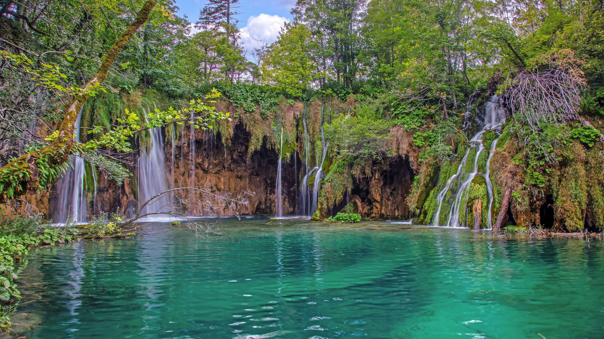 Turquoise water pool in Plitvice Lakes National Park Croatia