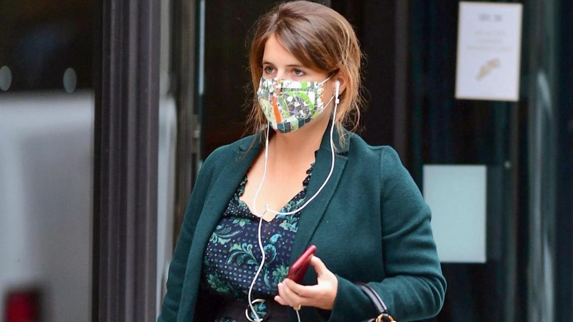 Pregnant Princess Eugenie shows baby bump in a floral dress