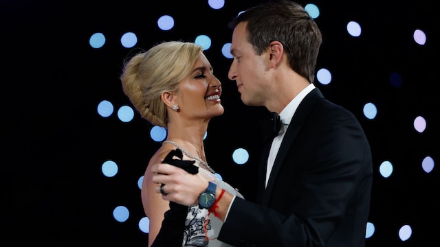 WASHINGTON, DC - JANUARY 20: Ivanka Trump dances with her husband Jared Kushner at the Liberty Inaugural Ball on January 20, 2025 in Washington, DC.  President  DonaldTrump attends some of the inaugural balls after taking the oath as the 47th president. (Photo by Anna Moneymaker/Getty Images)