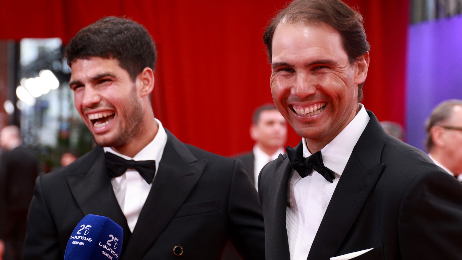 Carlos Alcaraz and Rafa Nadal at the World Sports Awards 2025