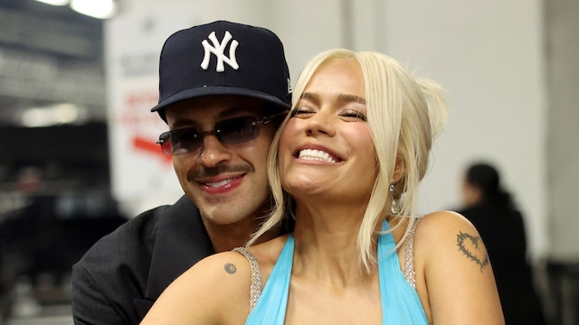 Feid and Karol G attend the 25th Latin GRAMMY Awards at Kaseya Center on November 14, 2024 in Miami, Florida.  (Photo by Mike Coppola/Getty Images for The Latin Recording Academy)