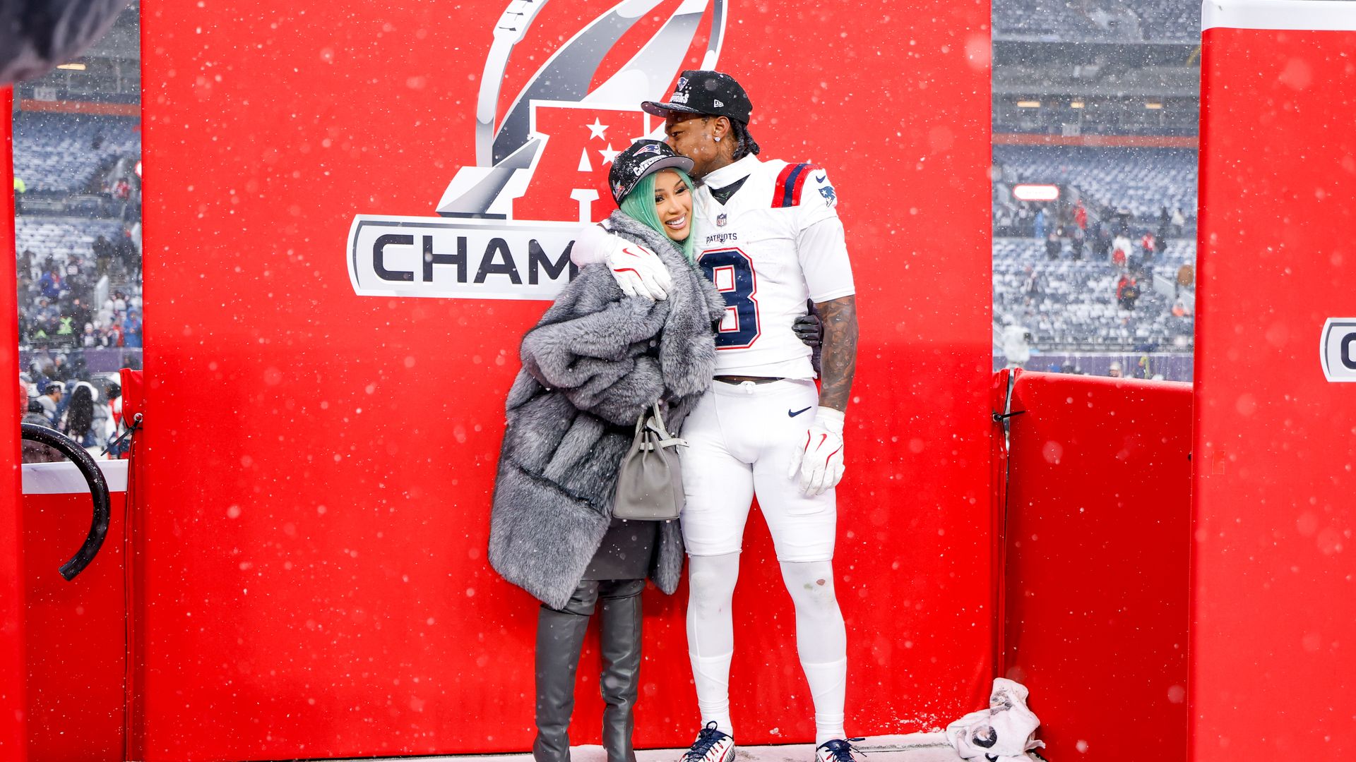 Cardi B and Stefon Diggs #8 of the New England Patriots.