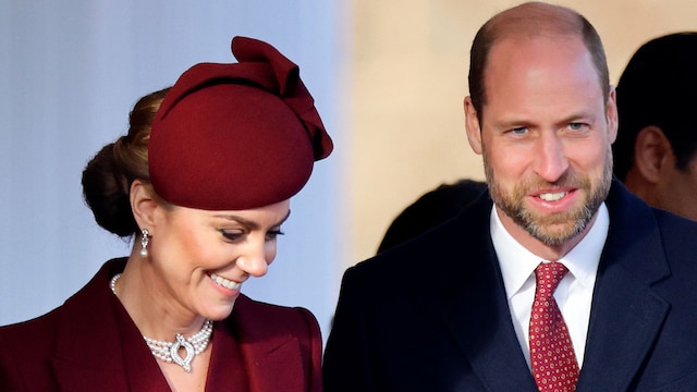 LONDON, UNITED KINGDOM - DECEMBER 03: (EMBARGOED FOR PUBLICATION IN UK NEWSPAPERS UNTIL 24 HOURS AFTER CREATE DATE AND TIME) Catherine, Princess of Wales and Prince William, Prince of Wales attend the Ceremonial Welcome, at Horse Guards Parade, for the The Amir of the State of Qatar on day one of his State Visit to the United Kingdom on December 3, 2024 in London, England. His Highness Sheikh Tamim bin Hamad Al Thani, Amir of the State of Qatar, accompanied by Her Highness Sheikha Jawaher bint Hamad bin Suhaim Al Thani, will hold several engagements with The Prince and Princess of Wales, The King and Queen as well as political figures. (Photo by Max Mumby/Indigo/Getty Images)