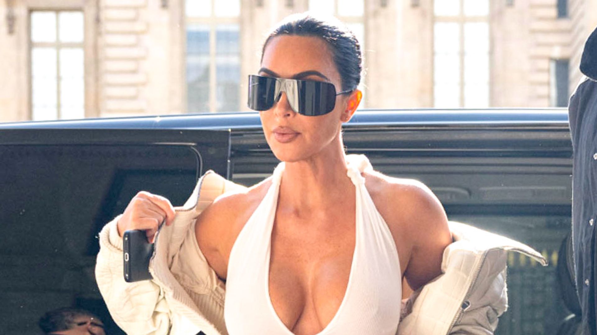 Kim Kardashian’s white Paris look is all about her curves
