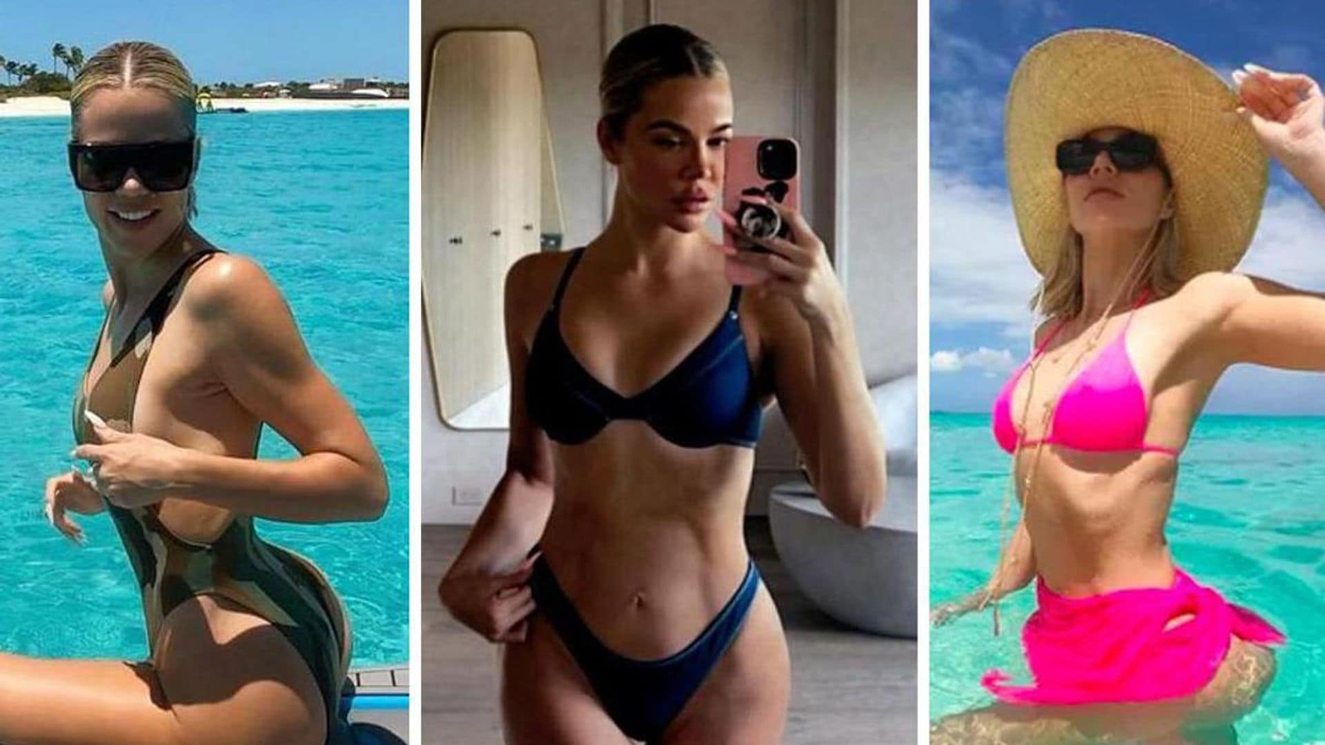 Khloé Kardashian shares another bikini photo showing off her toned abs