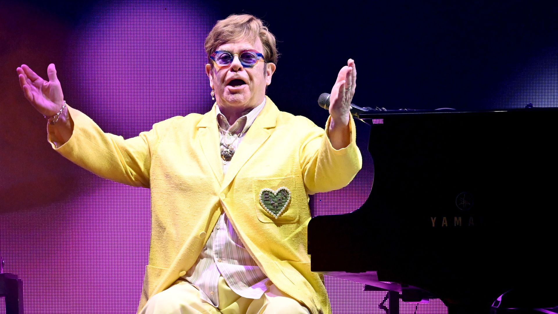 Elton John performs onstage during MFEI Spirit Of Life honoring Jay Marciano at Shrine Auditorium and Expo Hall 