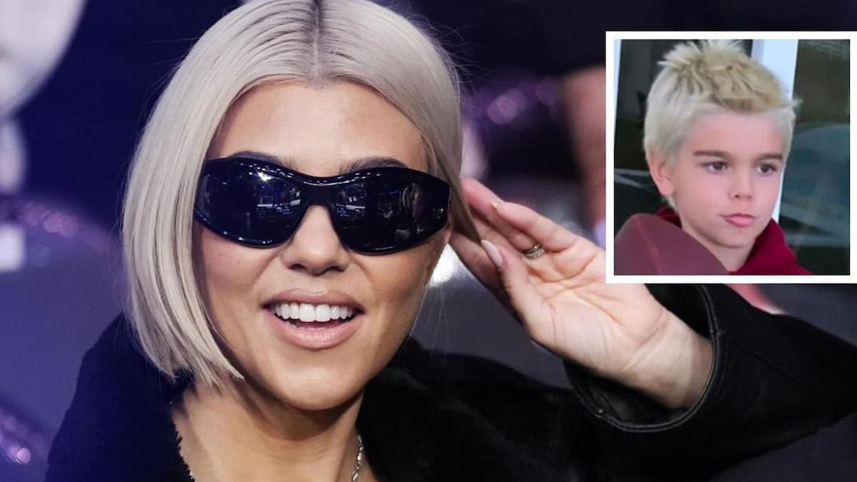 Kourtney Kardashian’s son Reign has matching blonde hair