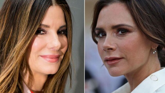 Sandra Bullock and Victoria Beckham with uniform and luminous facial skin