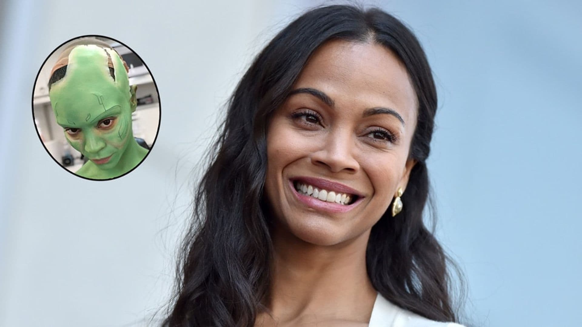 Watch Zoe Saldana's striking before and after makeup transformation