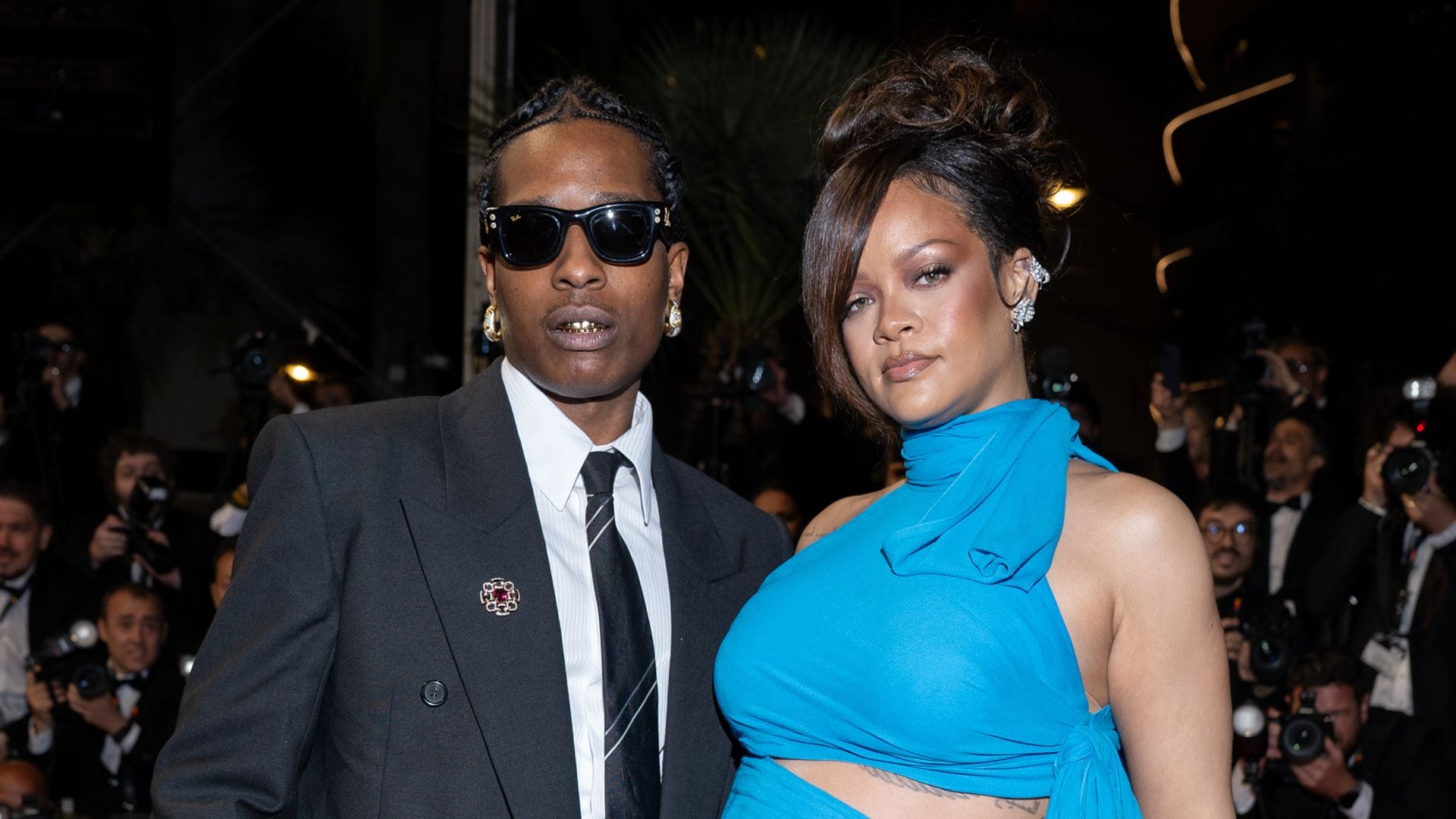 Rihanna channels the Smurfs for her Cannes red carpet return with A$AP Rocky