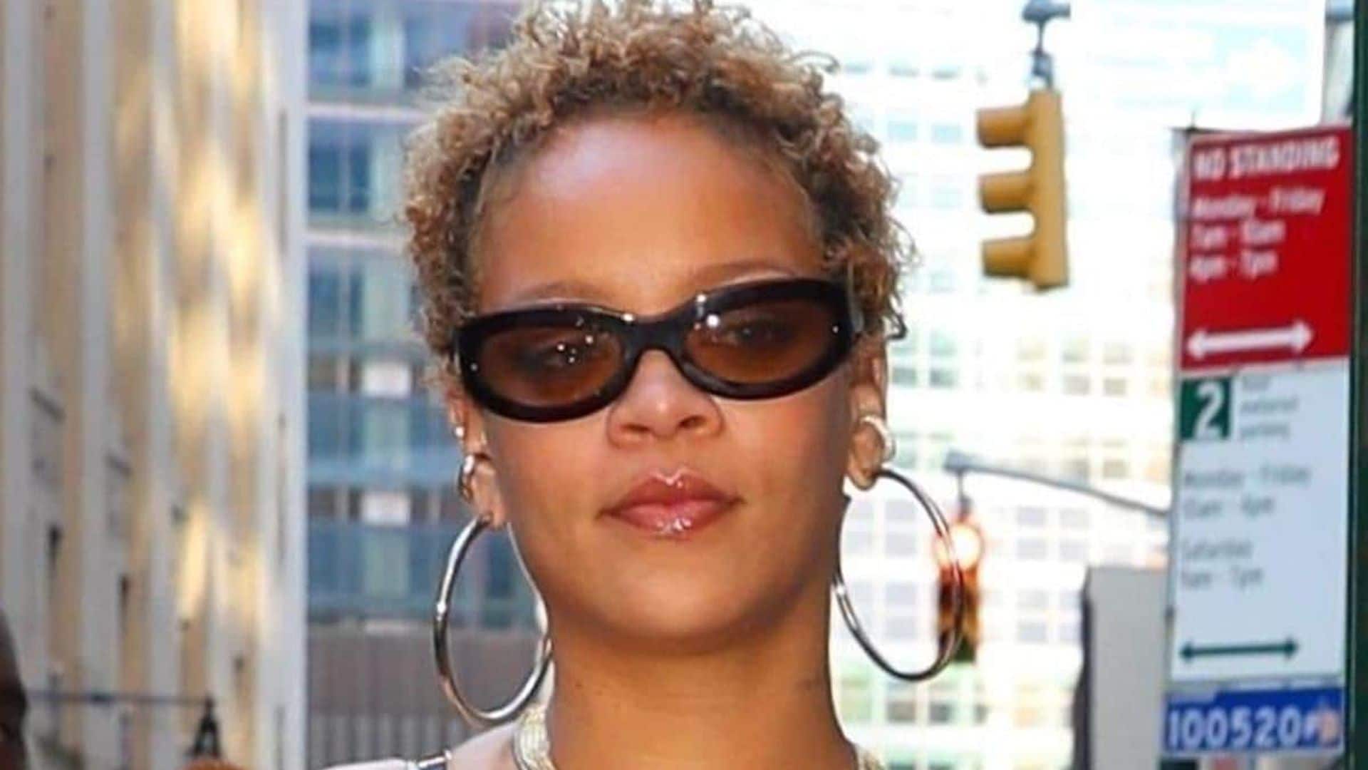 Rihanna shows off her short natural curls ahead of the Fenty Hair launch