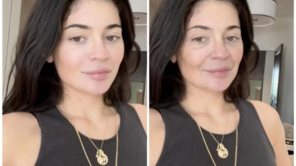 Kylie Jenner looks unhappy after seeing an older her