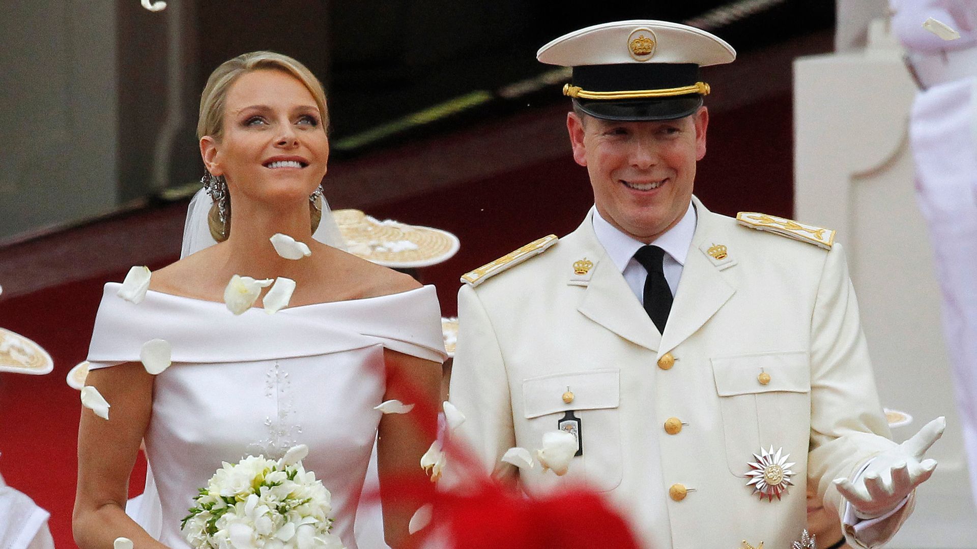 Charlene of Monaco’s Royal wedding dress and emotional walk down the aisle, 15 years later
