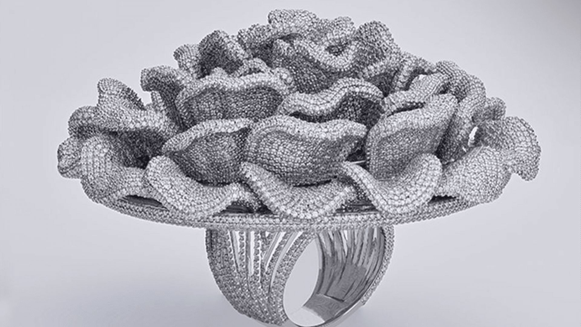 The most sparkling ring: Featuring over 24.000 diamonds, this ring broke a new world record
