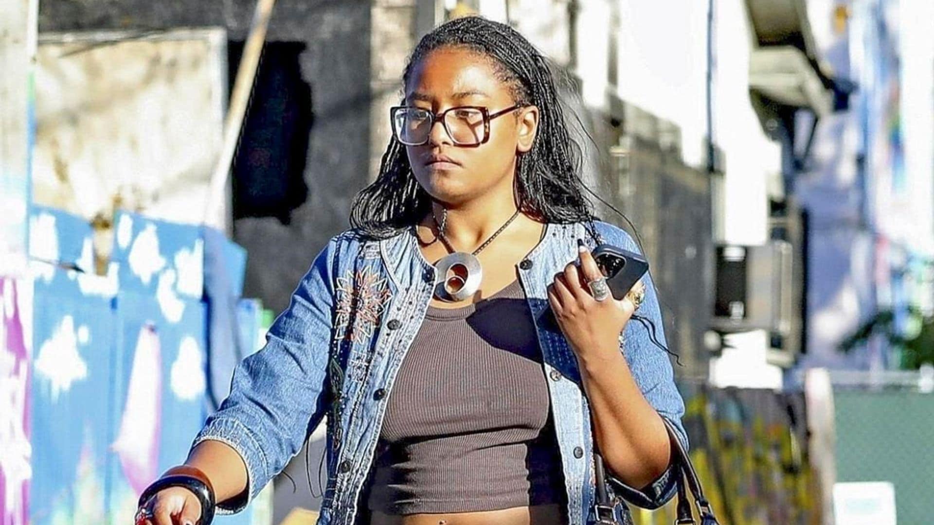 Sasha Obama shows off relaxed Boho style in Los Angeles