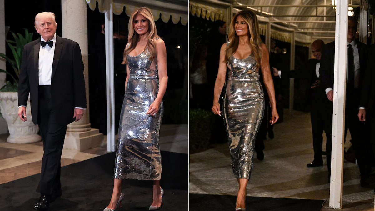 Melania Trump’s Silver Gown Steals Mar-a-Lago New Year’s Eve