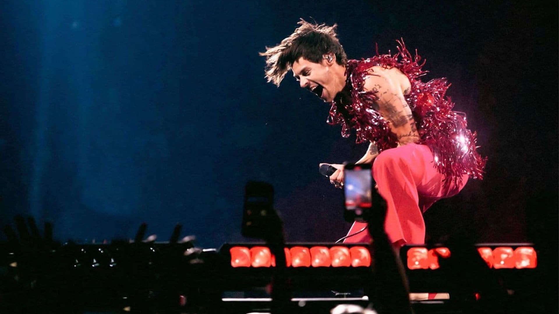 Harry Styles helps fan with their gender reveal onstage at concert