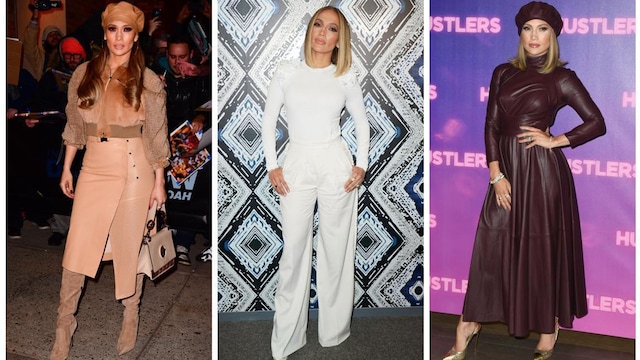 Jennifer Lopez con atuendos monocromaticos
