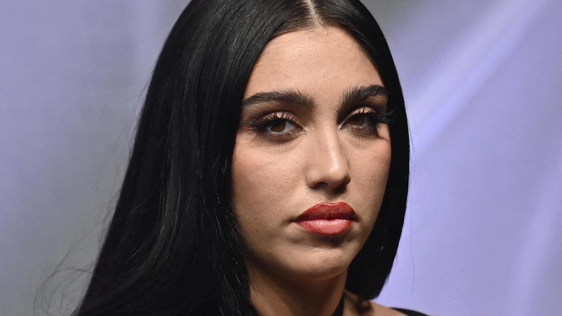 Madonna’s daughter Lourdes Leon poses on top of a pool table in a sizzling catsuit