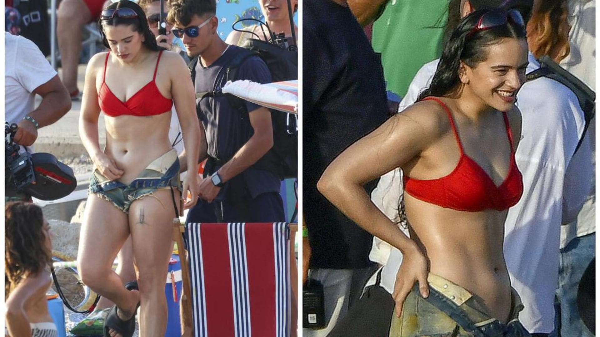 Rosalia shoots new music video on the beaches of Mallorca while in a bikini