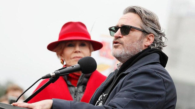 Joaquin Phoenix and activist Jane Fonda