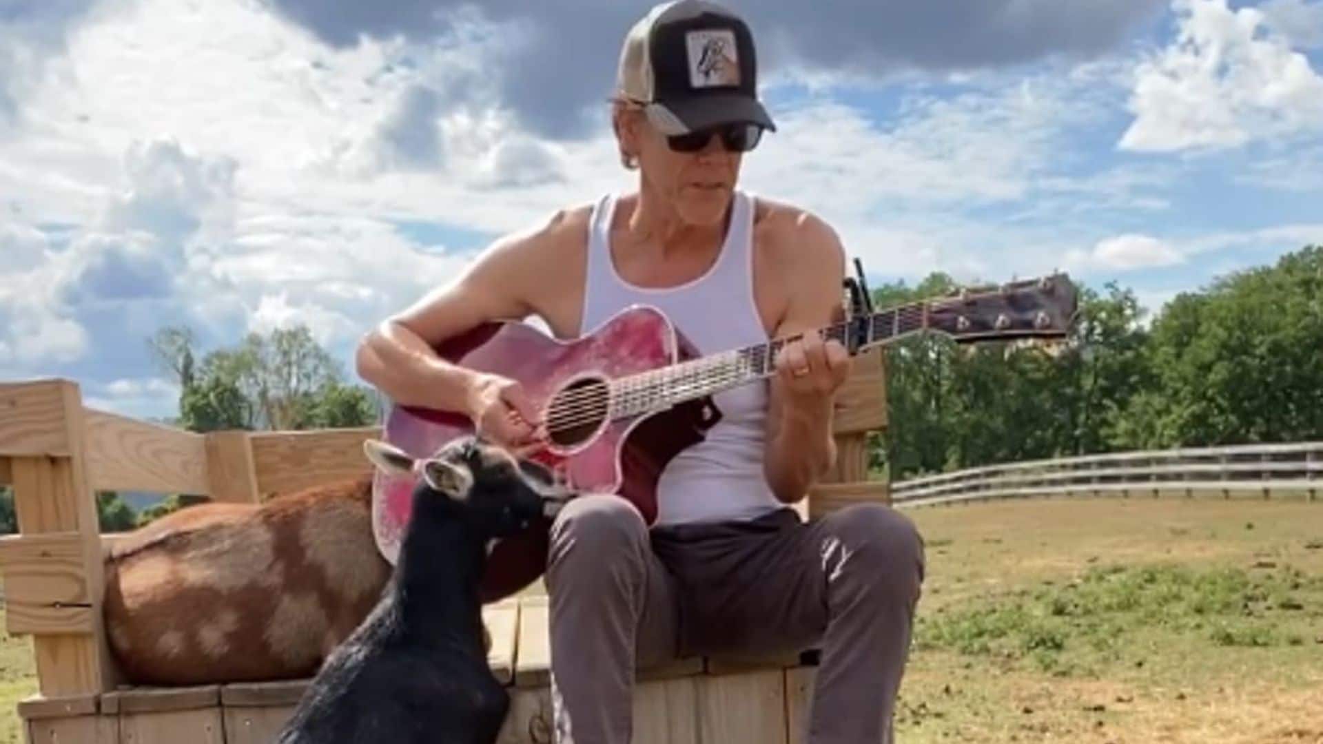 Watch Kevin Bacon serenade his goats with some Beyoncé