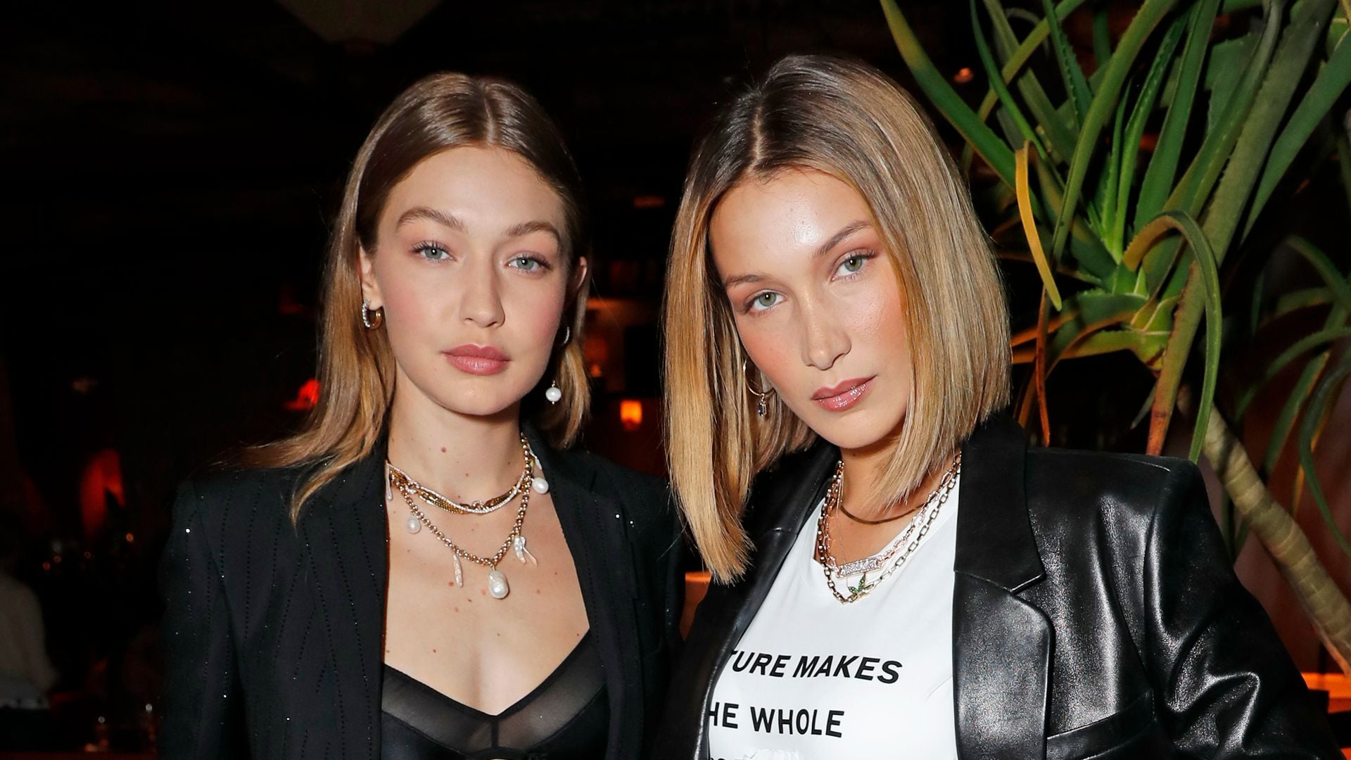 Gigi and Bella Hadid wear matching green for their sister Alana's wedding