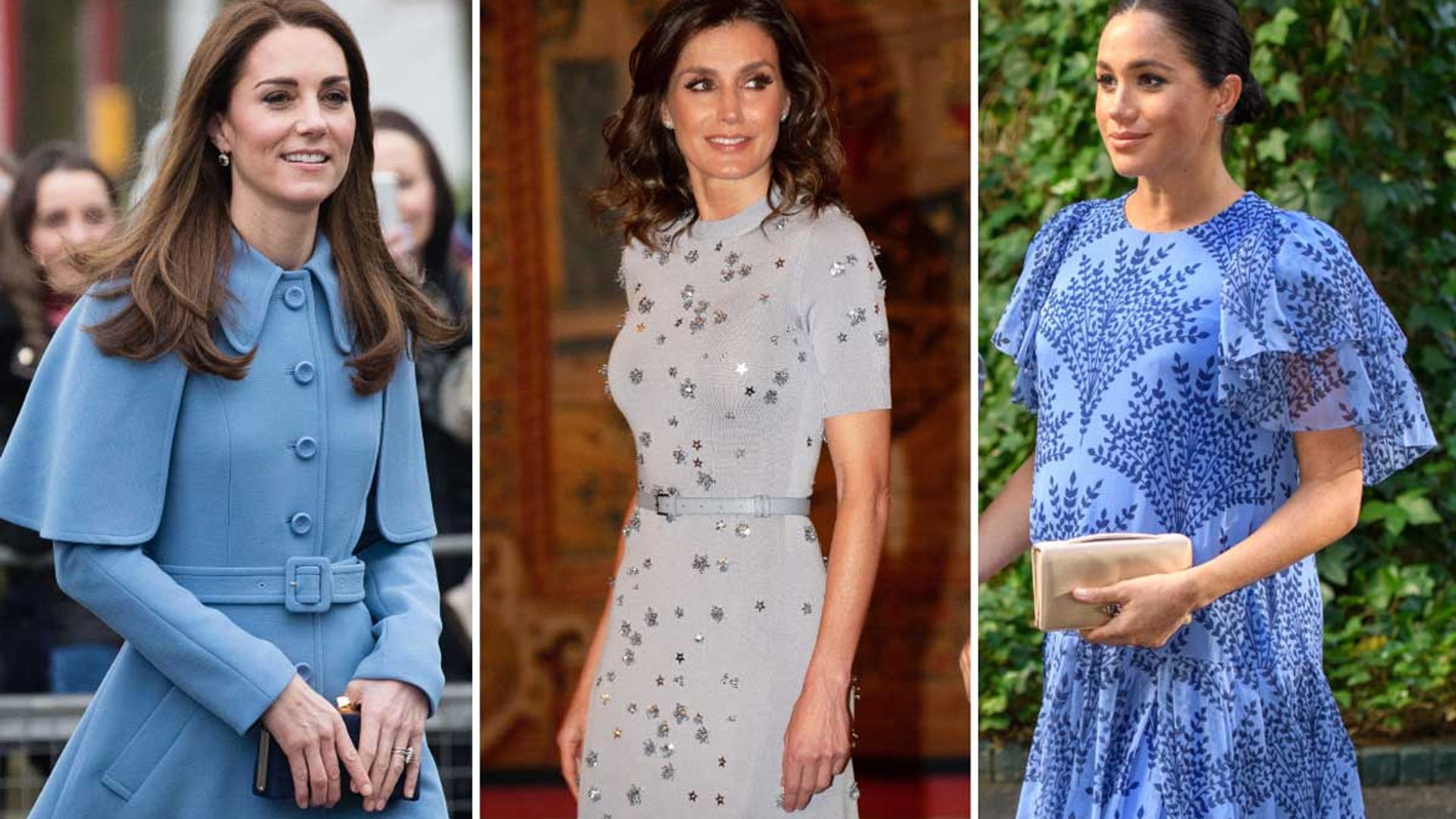 Meghan Markle, Kate Middleton and Queen Letizia redefine winter blues with standout style