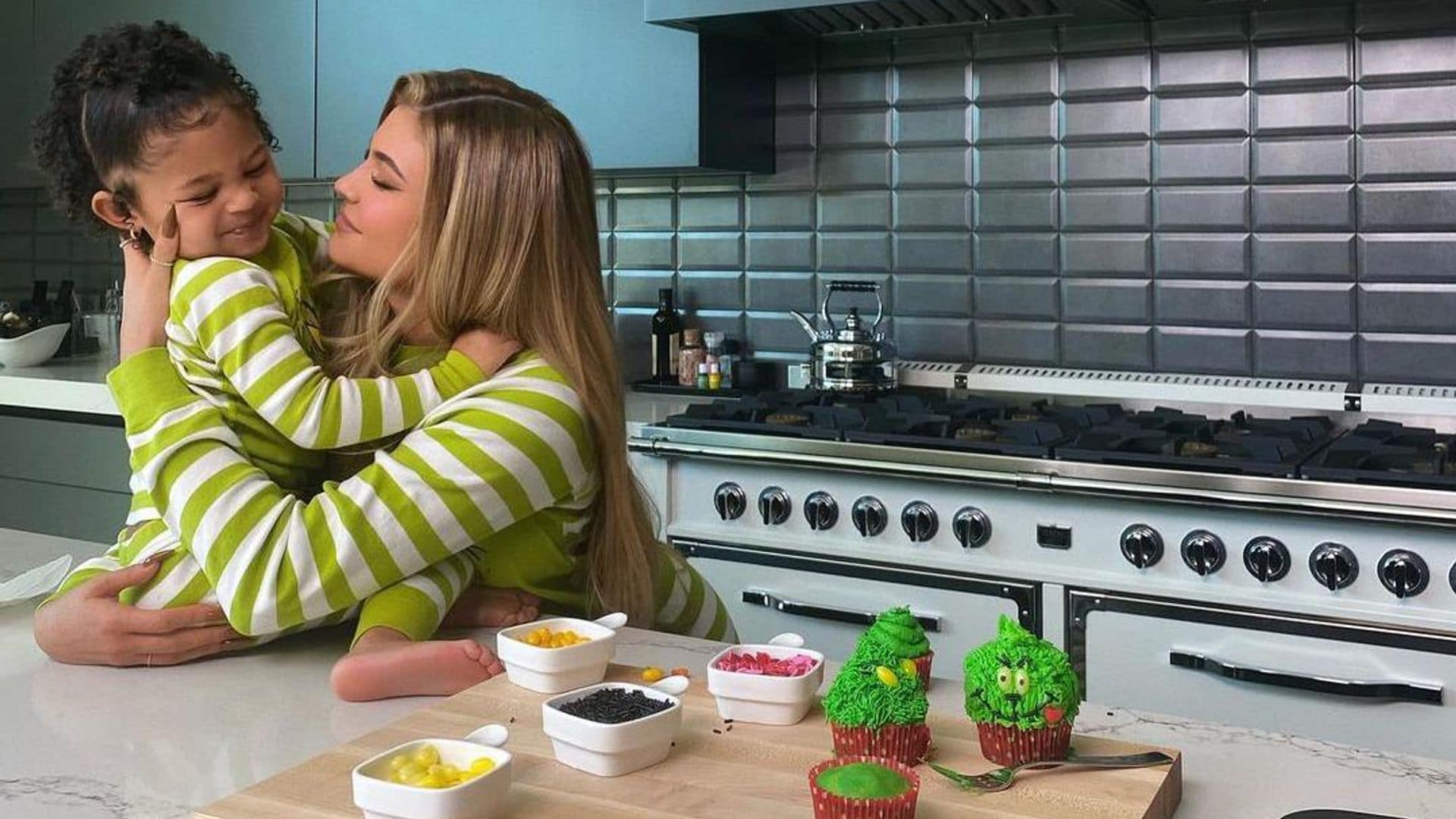 Kylie Jenner and daughter Stormi celebrated the launch of Kylie’s now-sold-out Kylie x Grinch