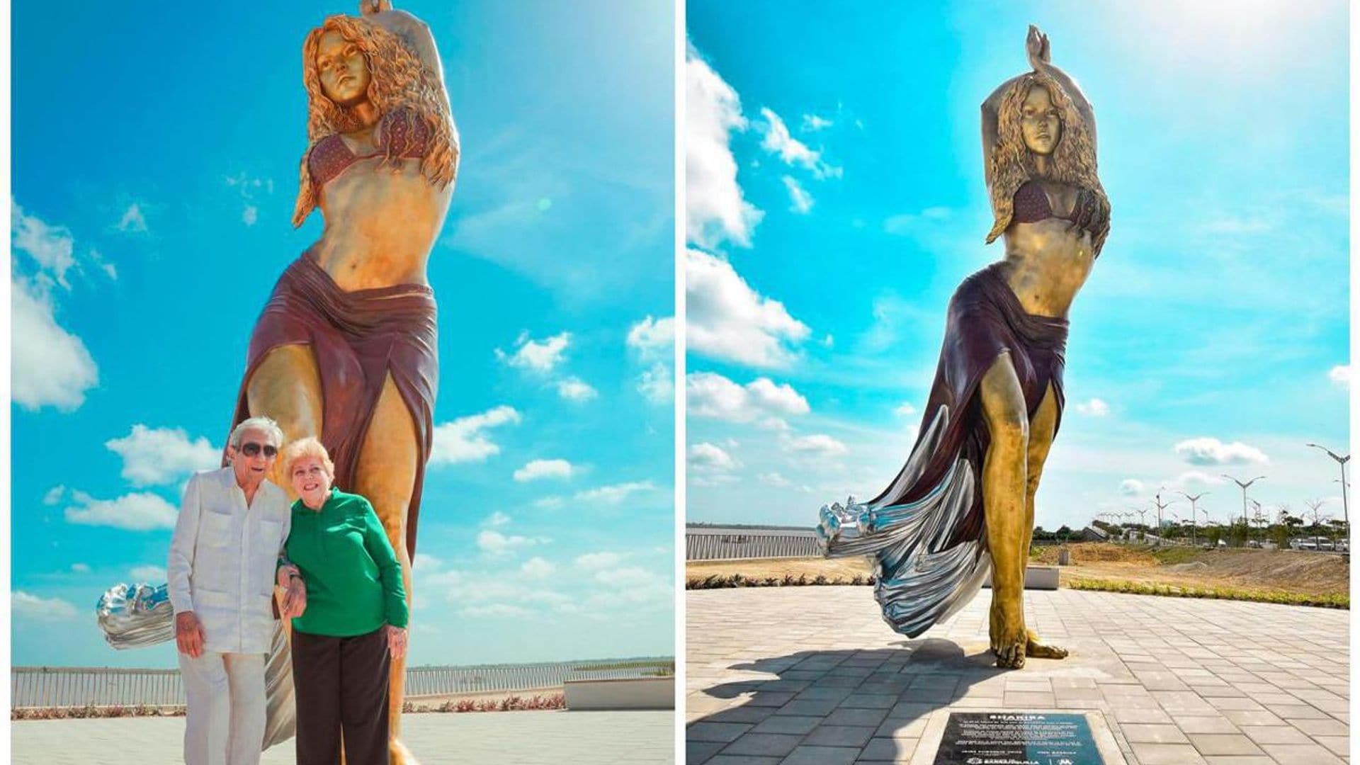 Shakira’s parents unveiled the singer’s sculpture in Barranquilla