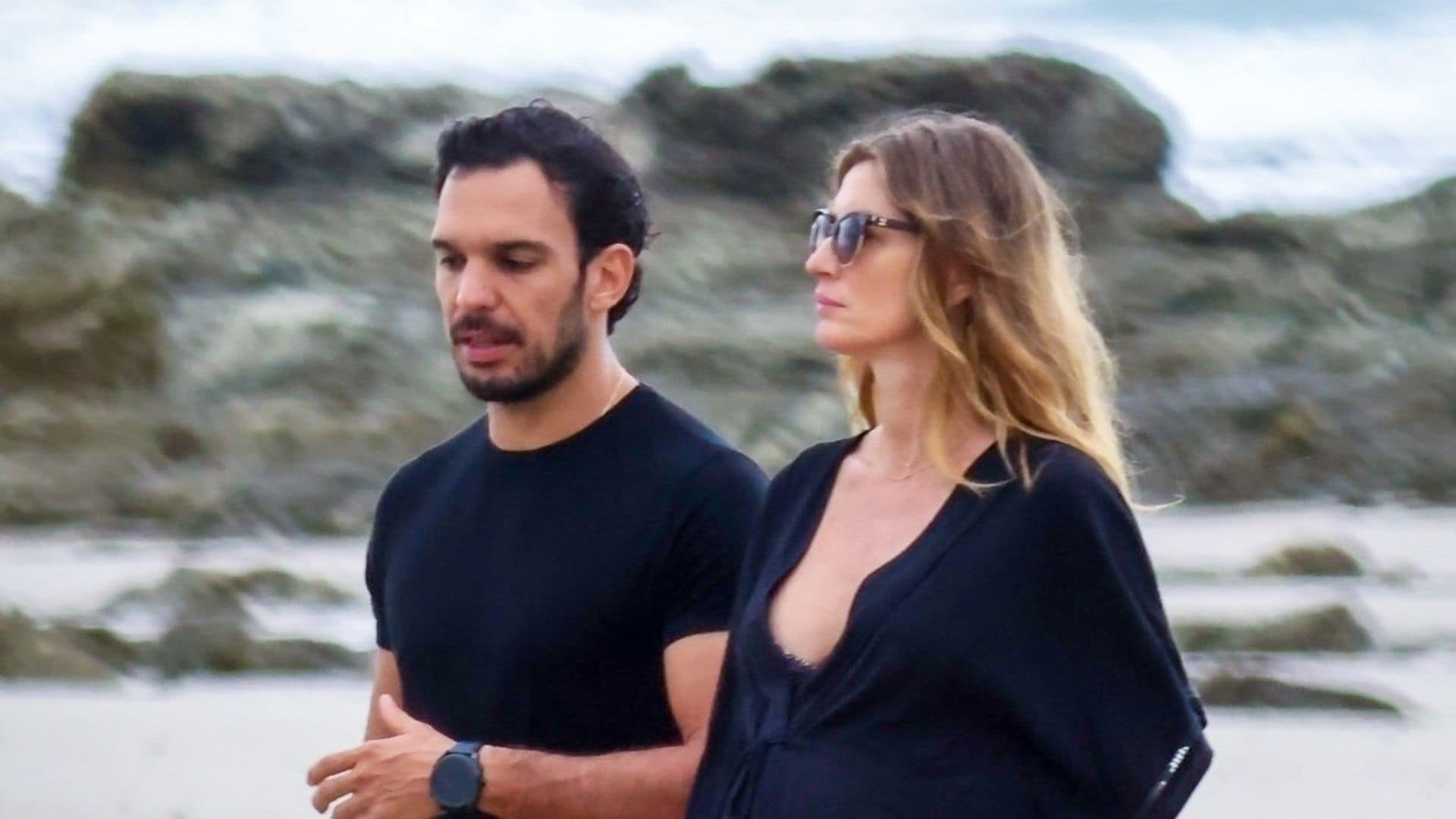 Gisele Bündchen and Joaquim Valente enjoyed a serene walk along the shore. 