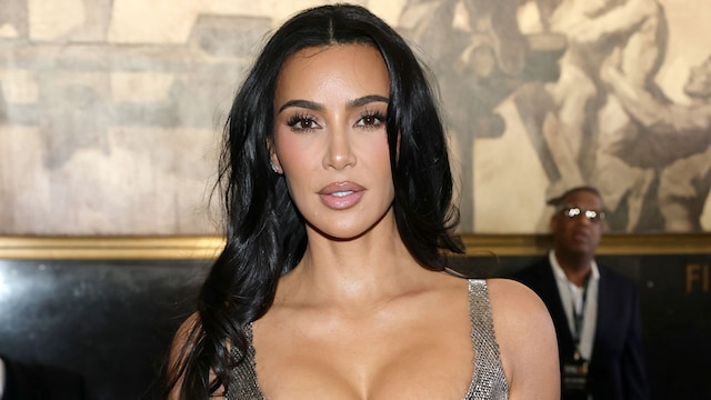 Kim Kardashian's waist disappears in sheer corset with revealing cutout