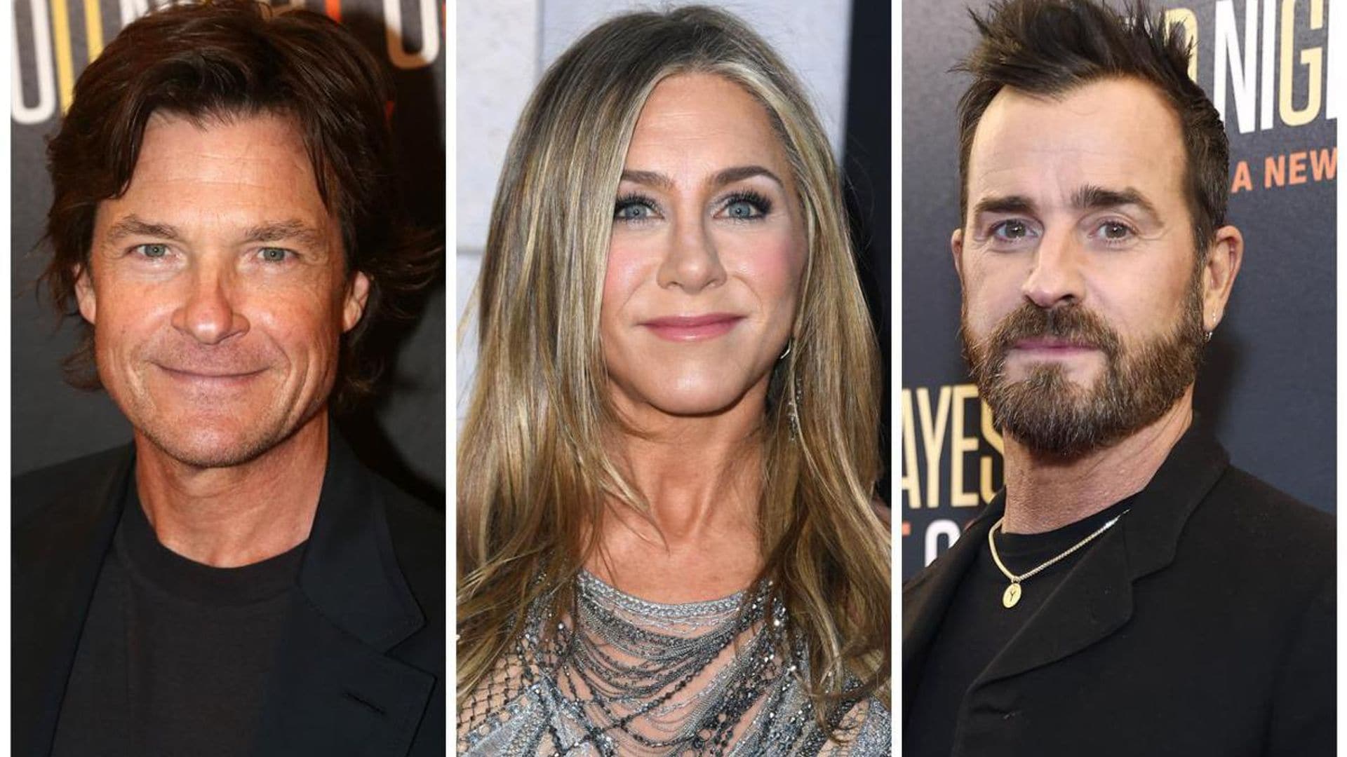 Jennifer Aniston and ex Justin Theroux hug at dinner in New York City