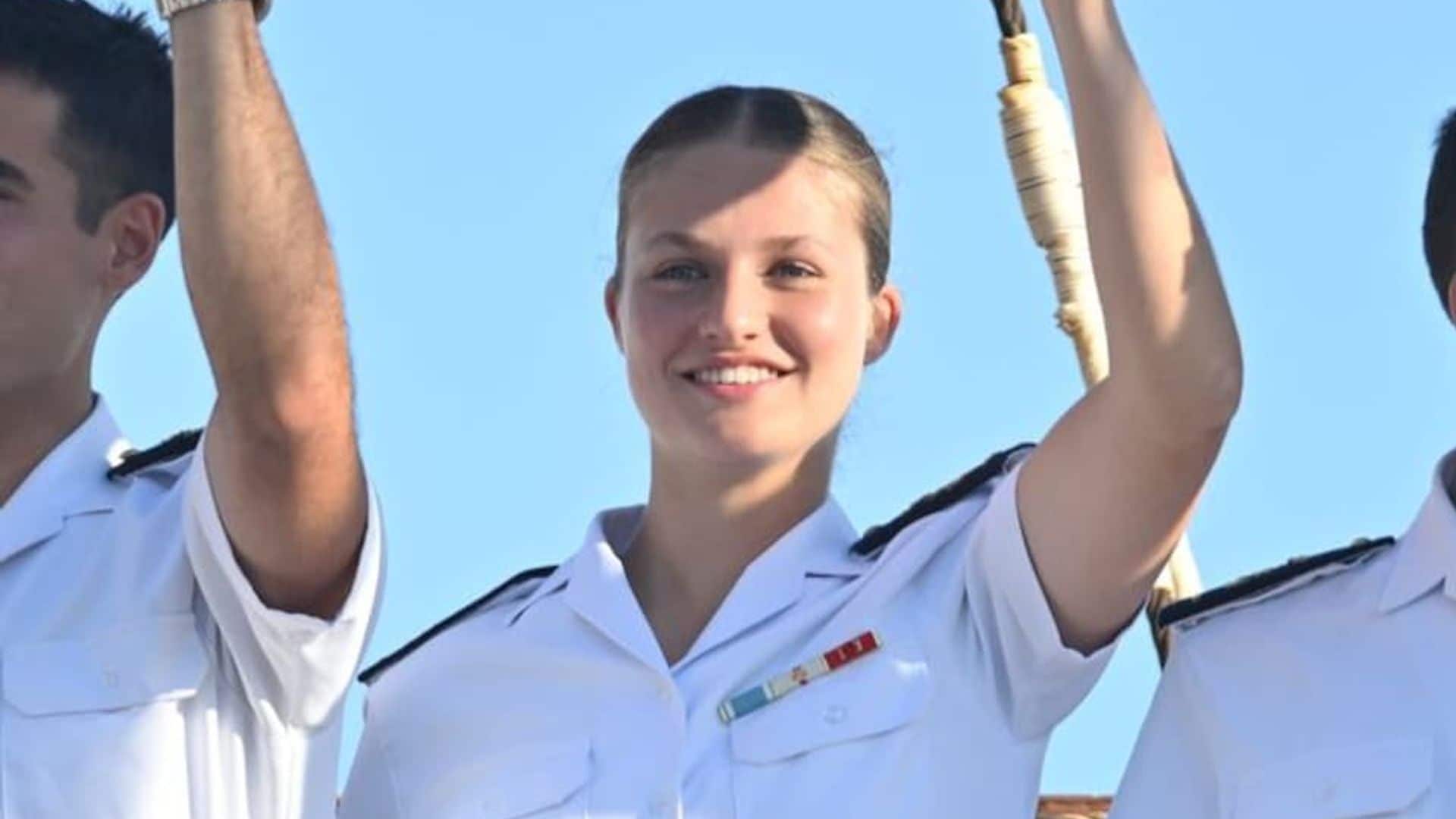 Princess Leonor arrives in Montevideo, Uruguay, aboard the Elcano after a stopover in Brazil
