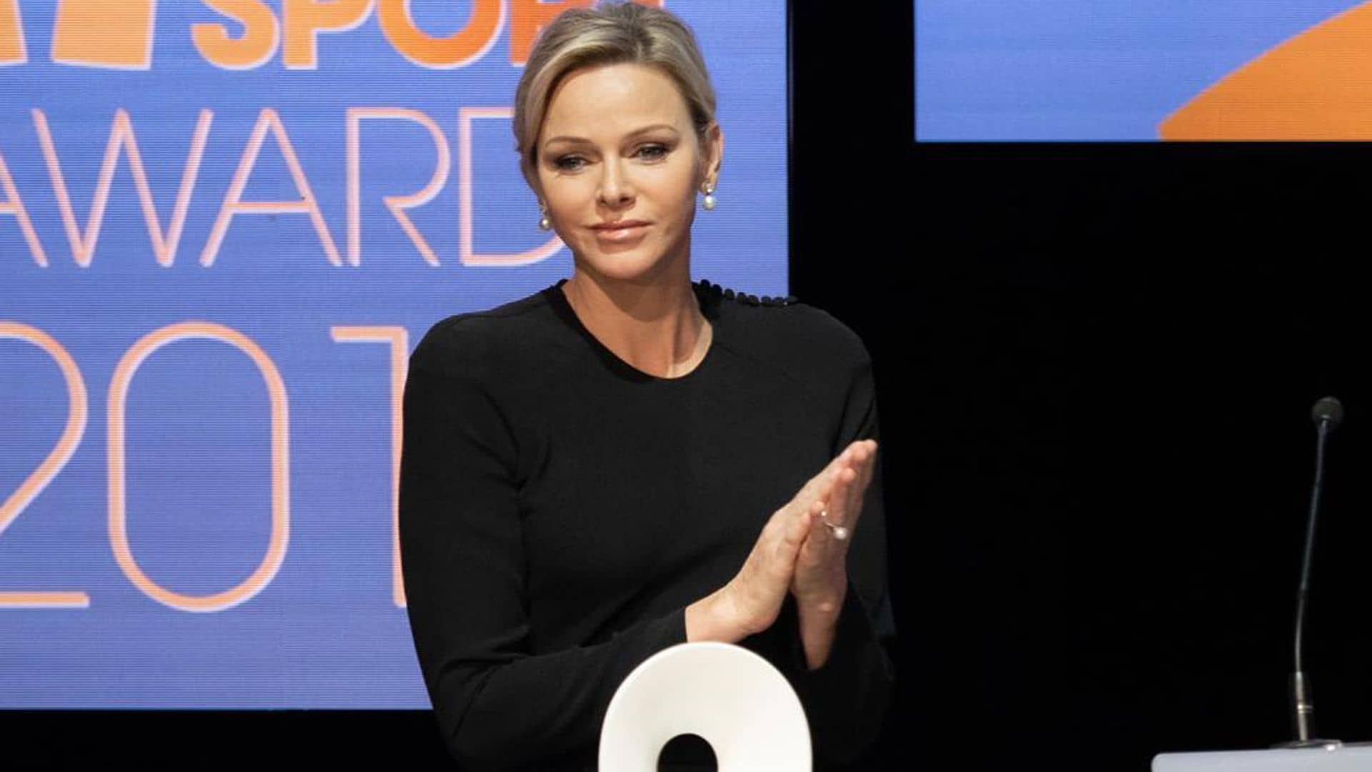 Princess Charlene stuns in slit dress for night out with Prince Albert