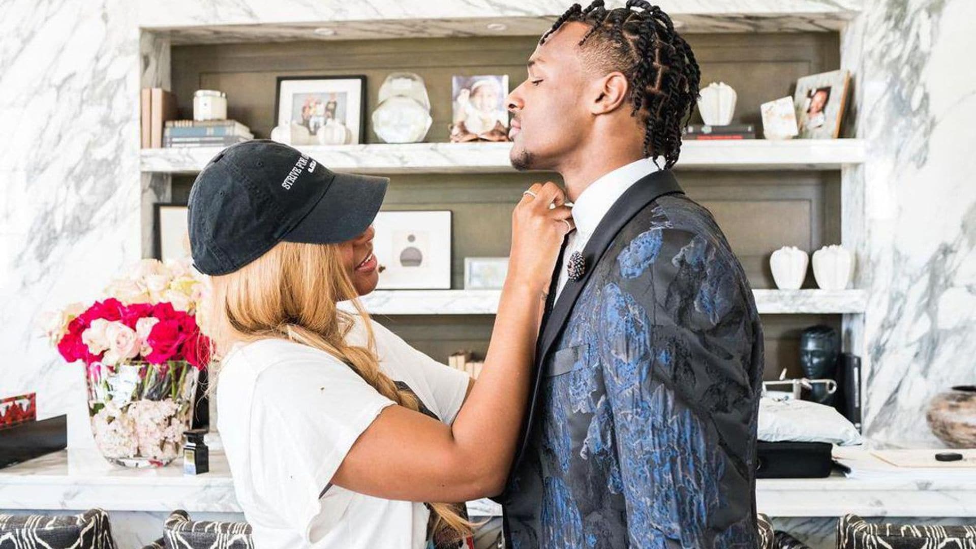 LeBron James’ 17-year-old son Bronny gets all dressed up for prom