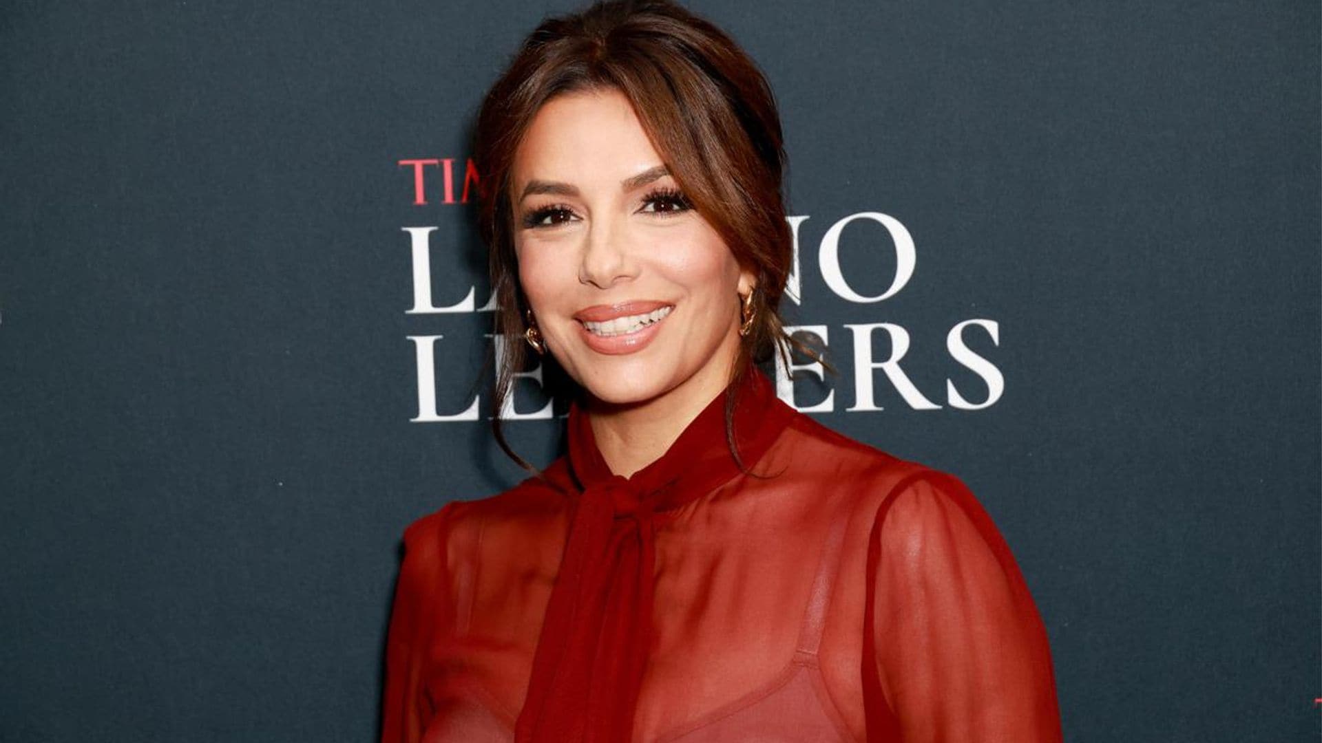 Eva Longoria steps out in sheer red ensemble and nude heels in recent Los Angeles outing