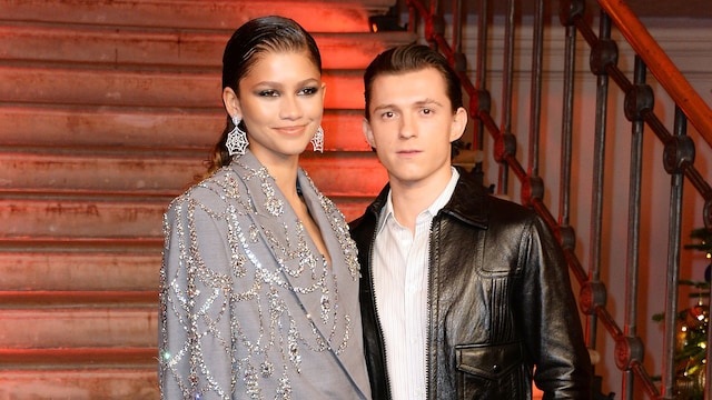 Zendaya and Tom Holland pose at a photocall for "Spider-Man: No Way Home" at The Old Sessions House on December 5, 2021 in London, England. (Photo by David M. Benett/Dave Benett/WireImage)