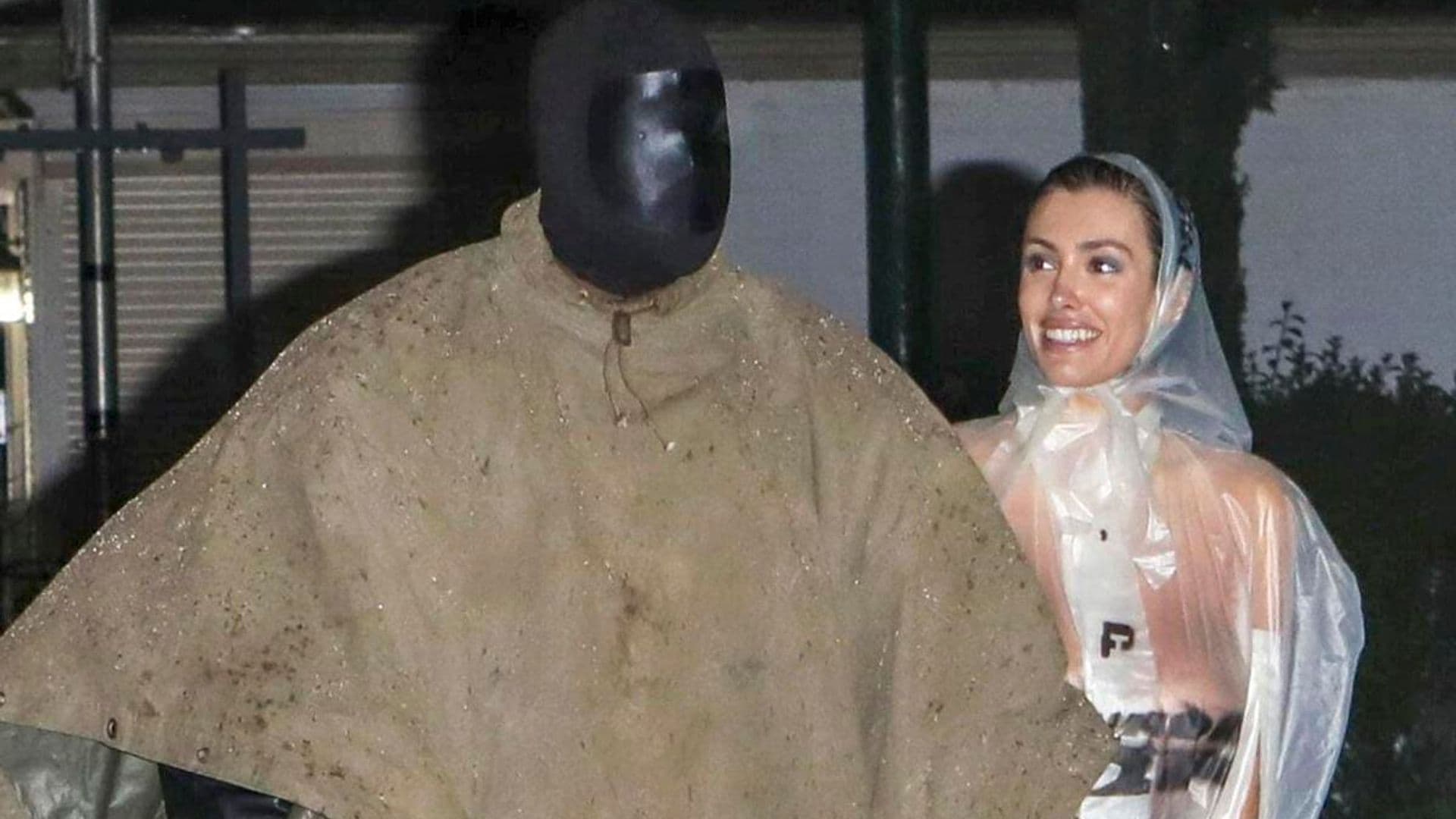Bianca Censori wears nothing but a clear raincoat in LA storm with Kanye West