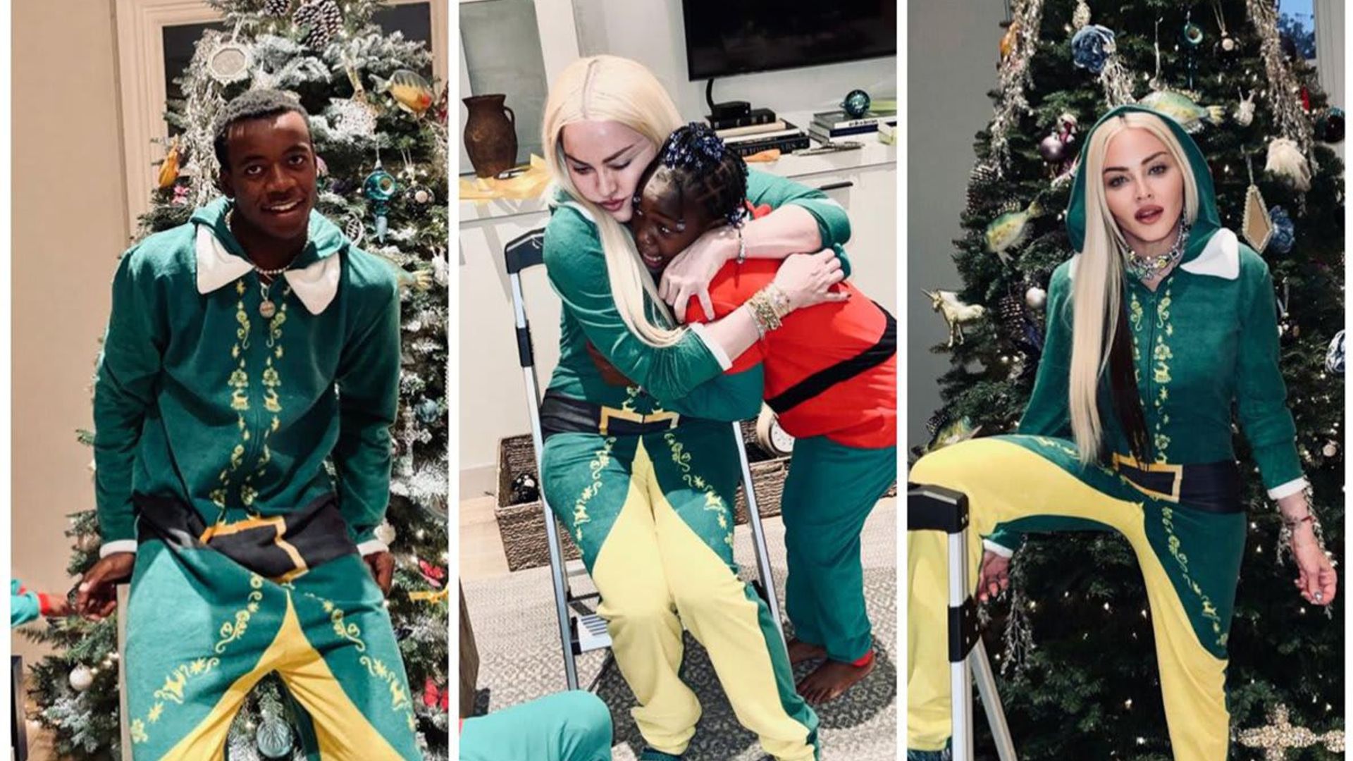 Madonna decorate the Christmas tree with her boyfriend and kids