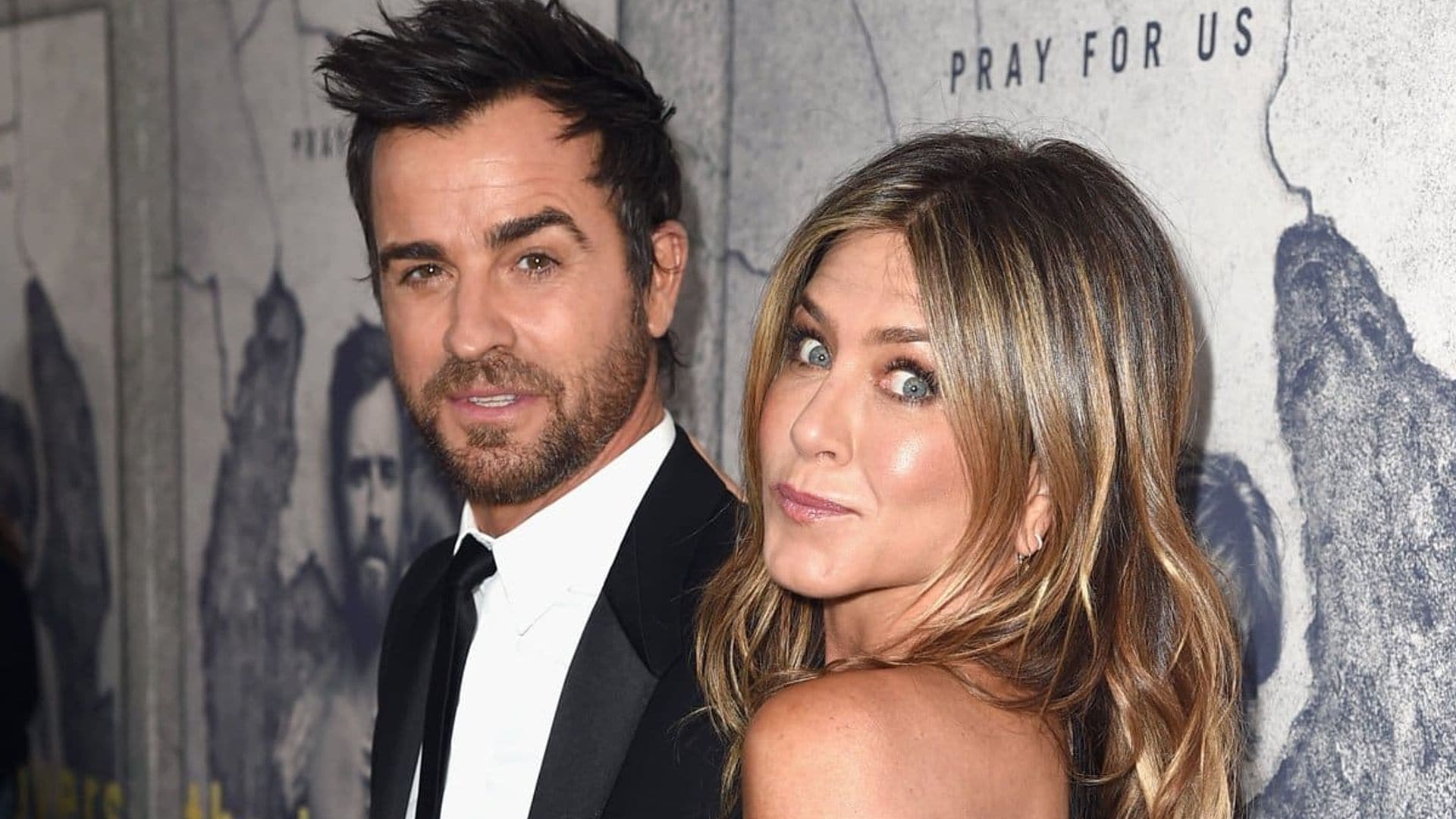 Jennifer Aniston shares a shirtless pic of Justin Theroux for his 50th birthday and says she loves him
