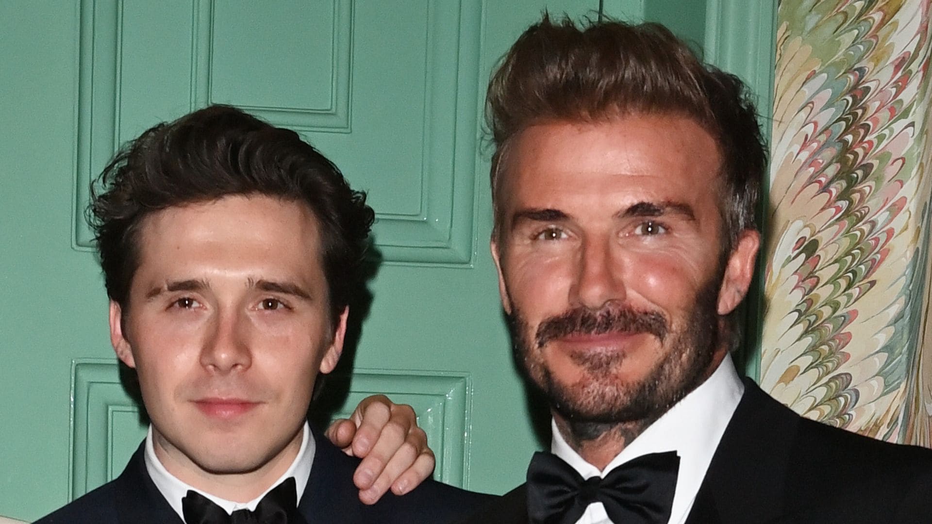 20 April 2024...Victoria Beckham's 50th Birthday Party held at Oswald's, Mayfair, London. ..Here: David Beckham,Brooklyn Beckham,Romeo Beckham & Cruz Beckham.. (Photo by Justin Goff Photos/Getty Images) 