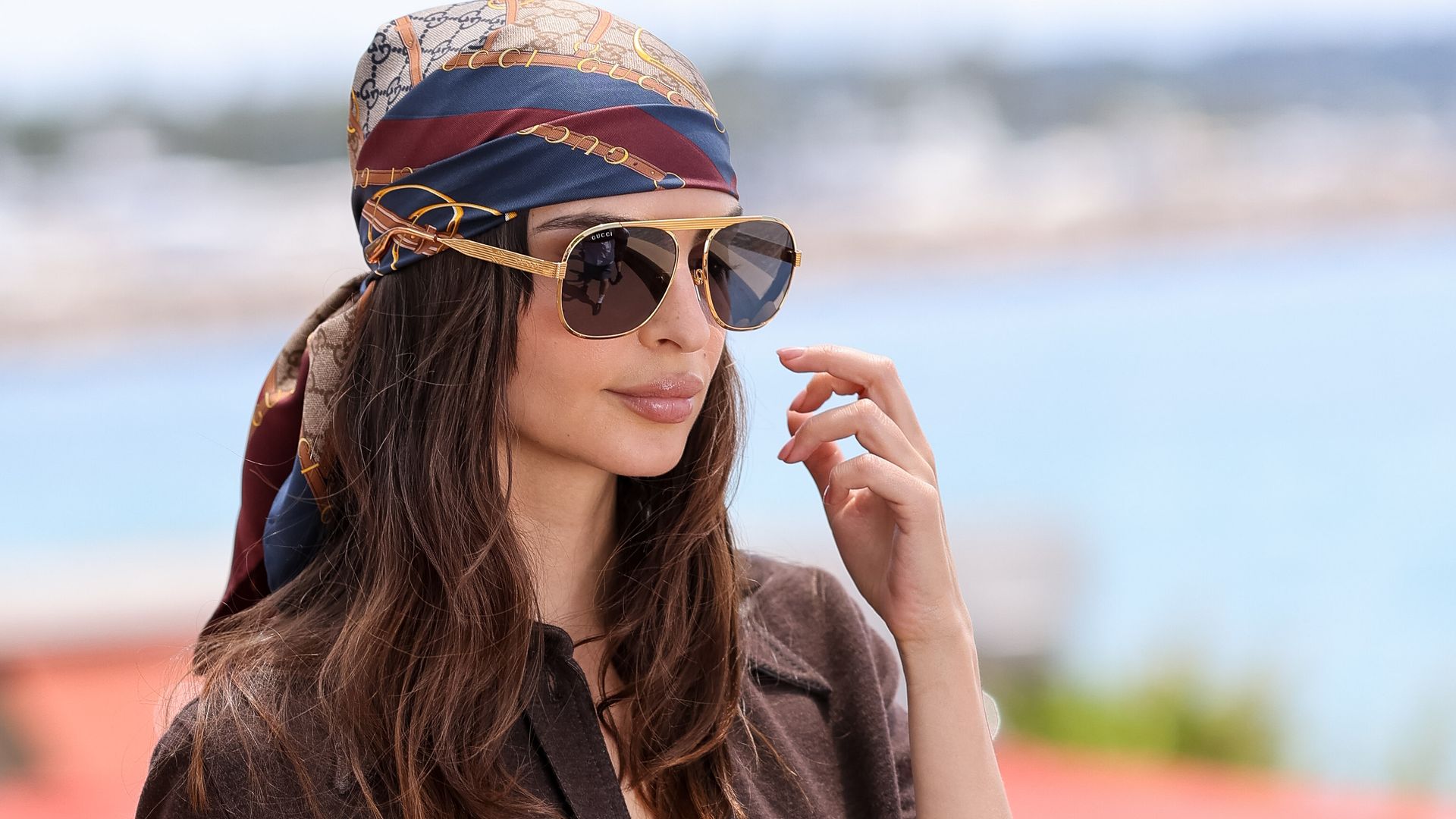 Emily Ratajkowski is seen on the croisette filming a commercial during day nine of the 78th Cannes Film Festival on May 21, 2025 in Cannes