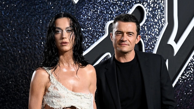 Katy Perry and Orlando Bloom attend the 2024 MTV Video Music Awards at UBS Arena on September 11, 2024 in Elmont, New York. 