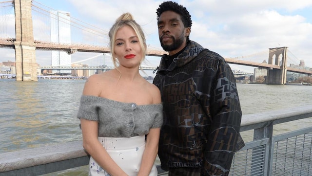 Chadwick Boseman And The Cast of "21 Bridges" In NYC