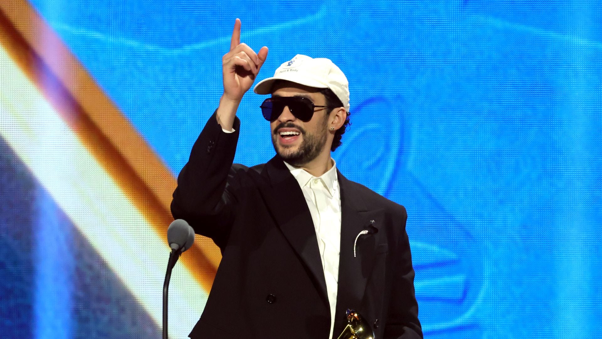 Bad Bunny accepts the Best Urban Song award for "LA MuDANZA" onstage during the 26th Annual Latin Grammy Awards at the MGM Grand Garden Arena on November 13, 2025 in Las Vegas, Nevada. (Photo by Kevin Winter/Getty Images for The Latin Recording Academy)