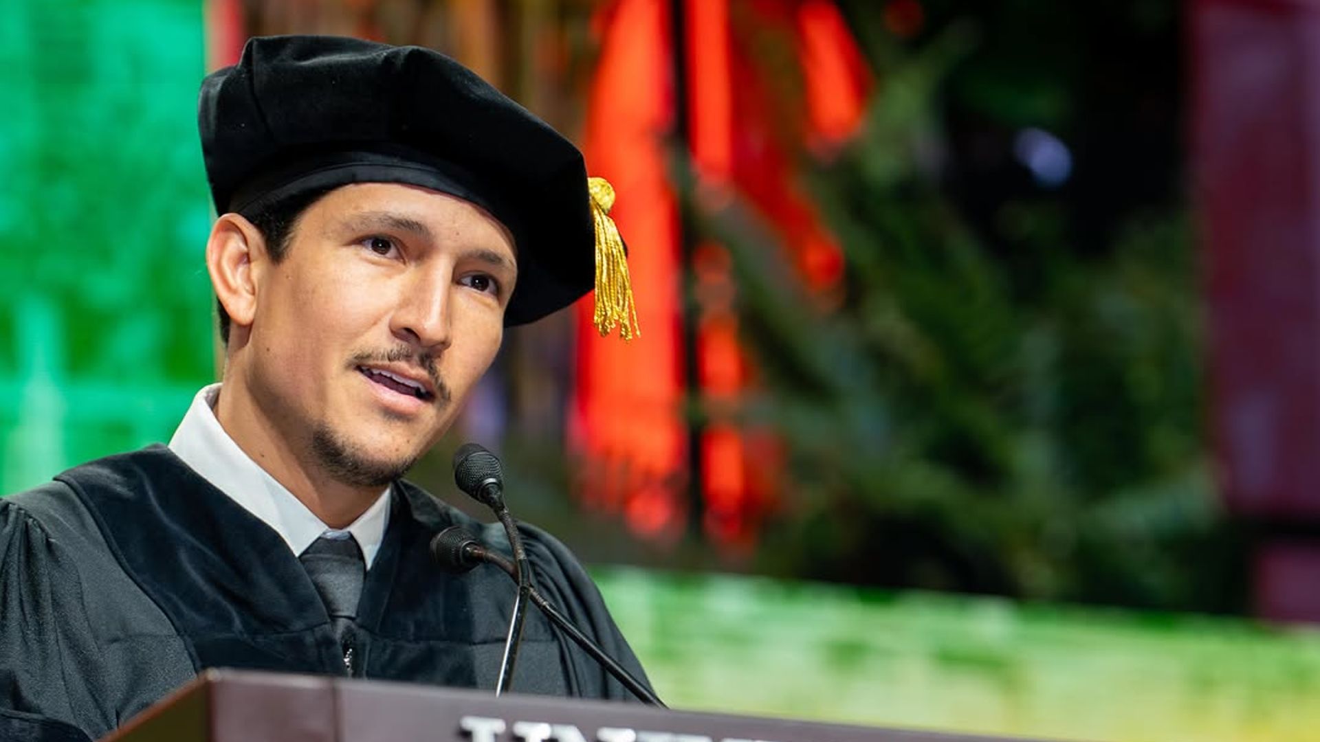 Danny Ramirez speaks at the University of Miami